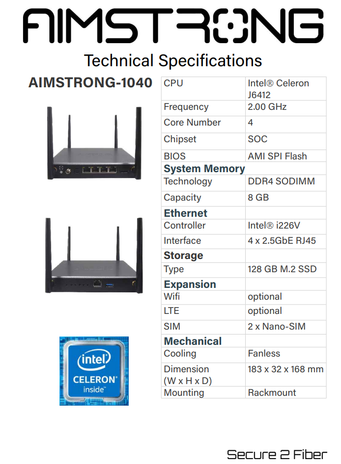AIMSTRONG-1040 technisches Datenblatt