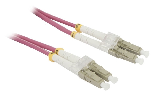 Fibre patch cable OM4 LC/LC duplex, violet